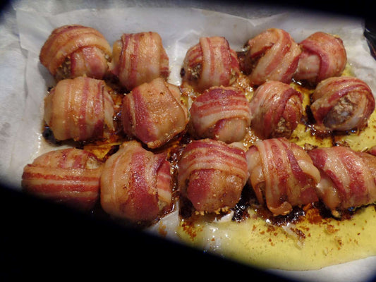Keto Friendly Bacon - Wrapped Stuffed Meatballs