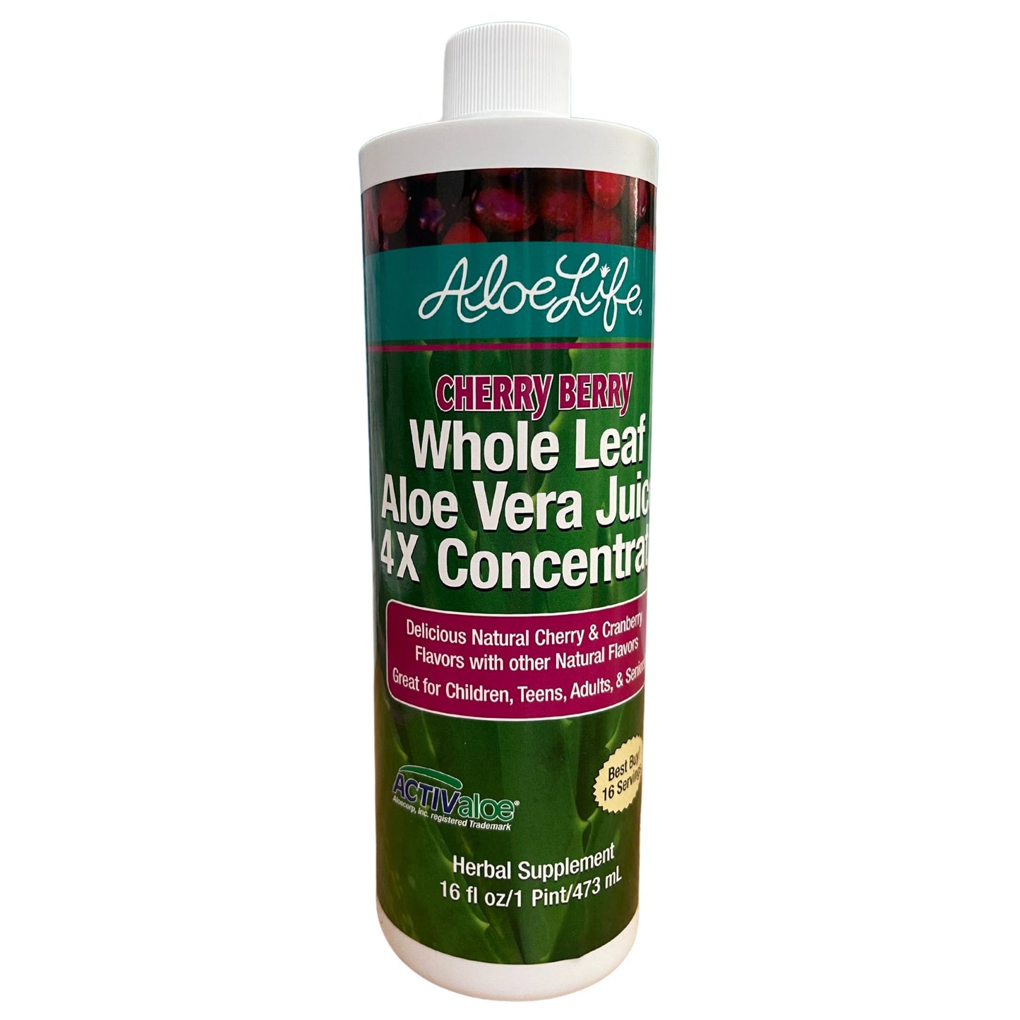 Cherry Berry Whole Leaf Aloe Juice 4X Concentrate