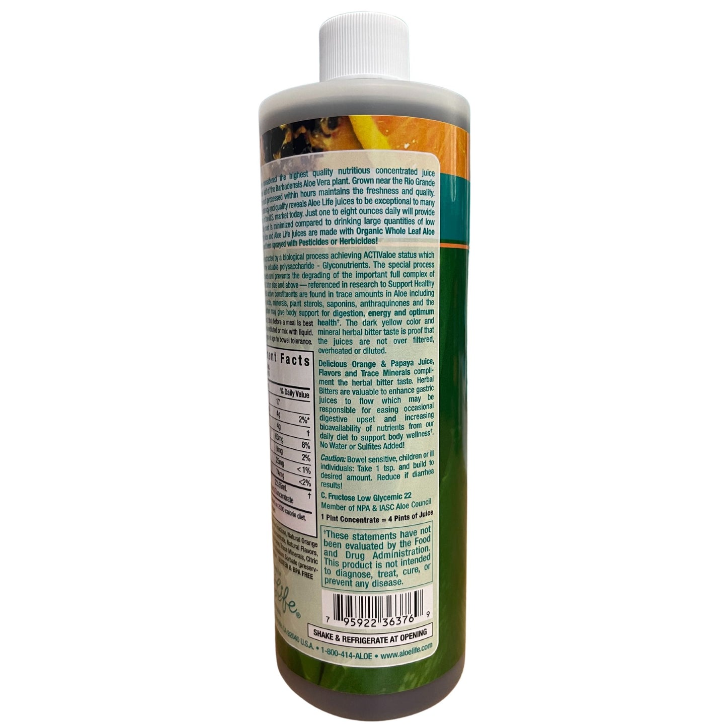 Orange Papaya Whole Leaf Aloe Juice 4X Concentrate