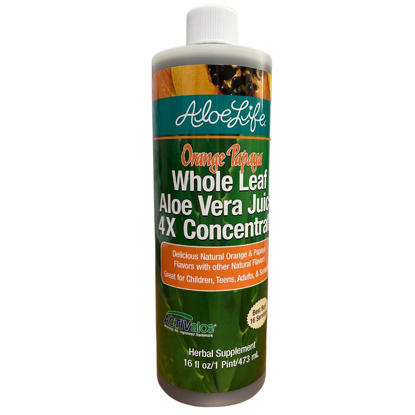 Orange Papaya Whole Leaf Aloe Juice 4X Concentrate
