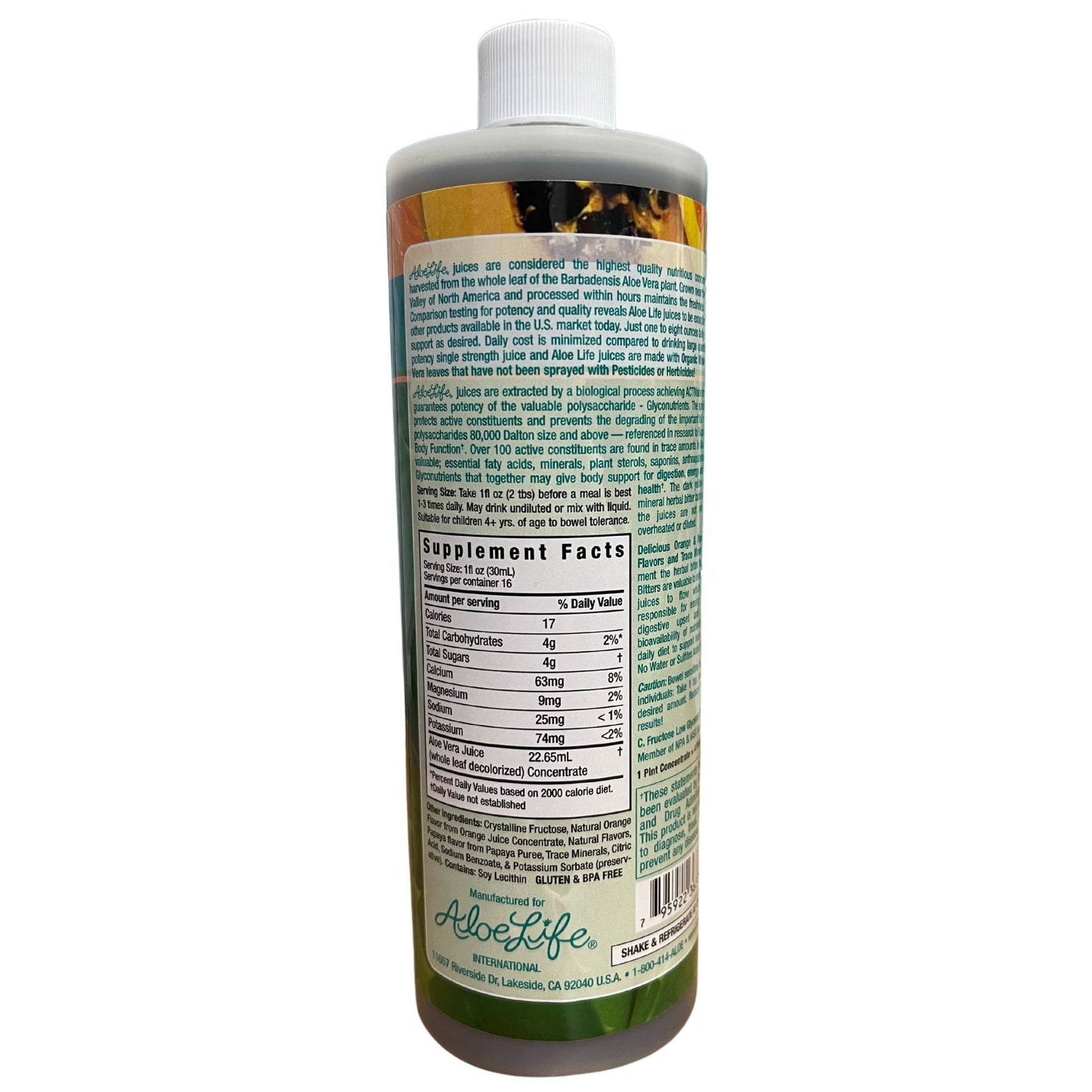 Orange Papaya Whole Leaf Aloe Juice 4X Concentrate