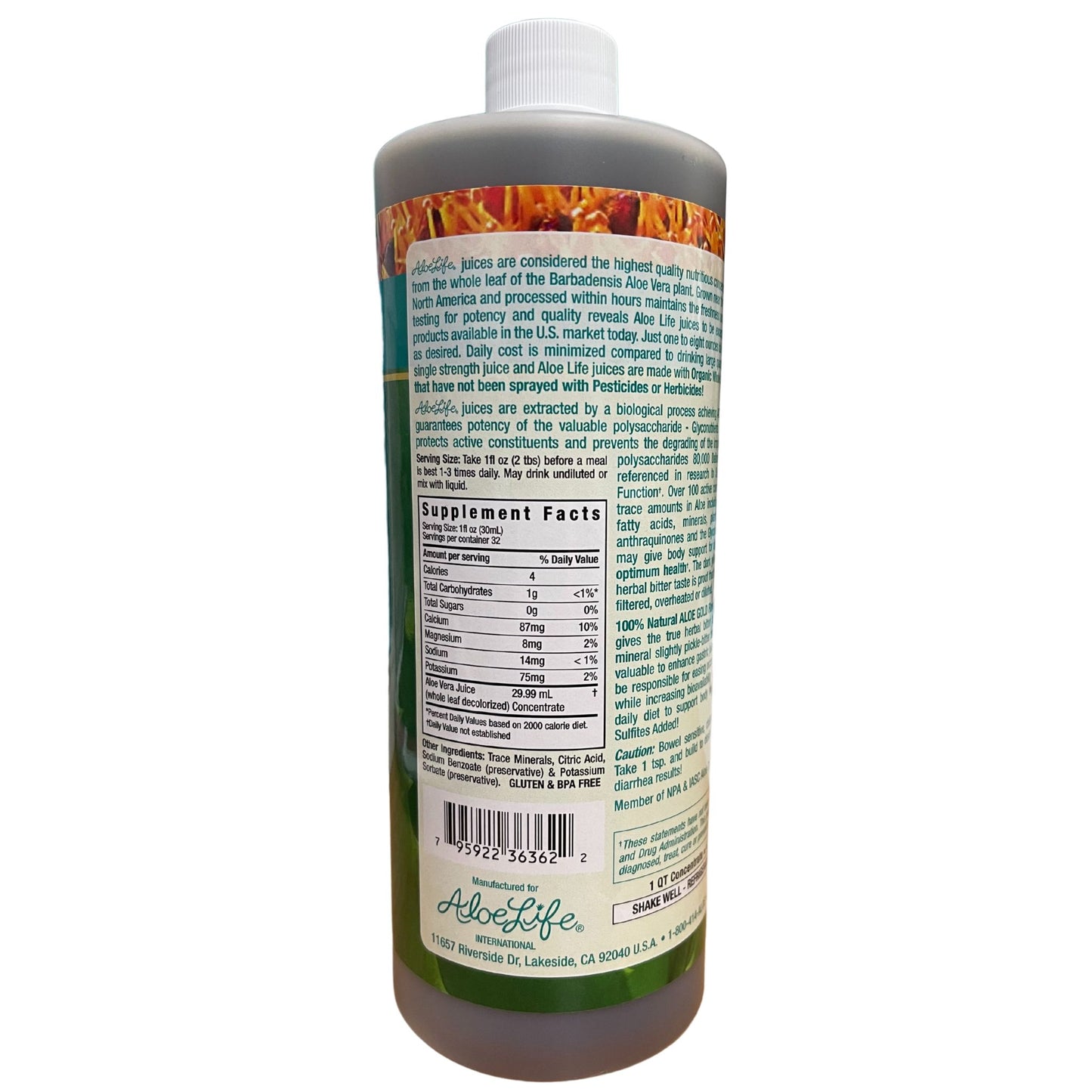 Aloe Gold Whole Leaf Juice 4X Concentrate