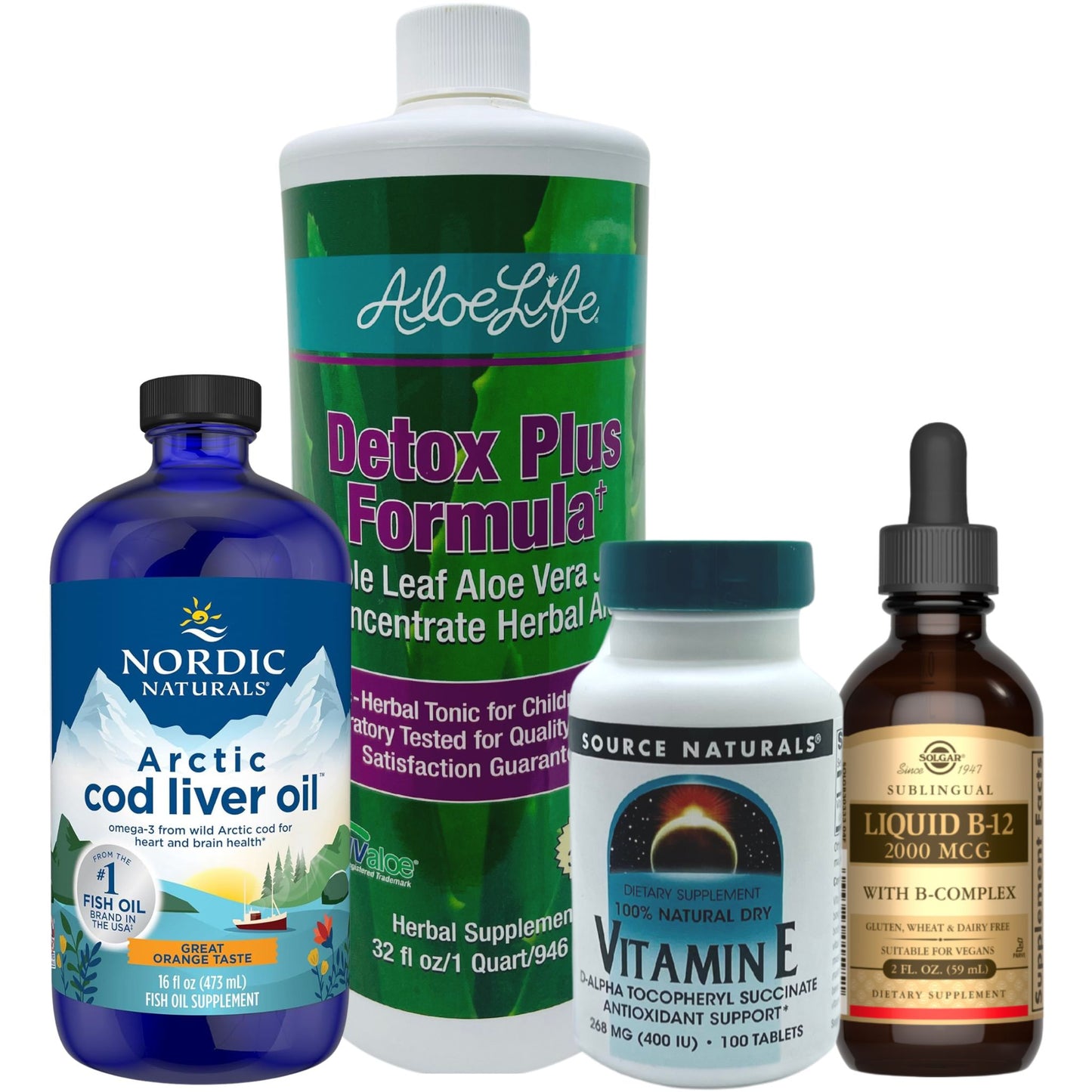 Brain & Body Wellness Bundle 15% Discount Detox Plus Formula, Artic D Cod Liver Oil, Vitamin E, Vitamin B-12