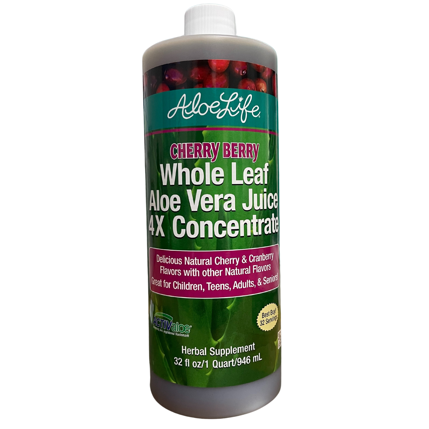 Cherry Berry Whole Leaf Aloe Juice 4X Concentrate
