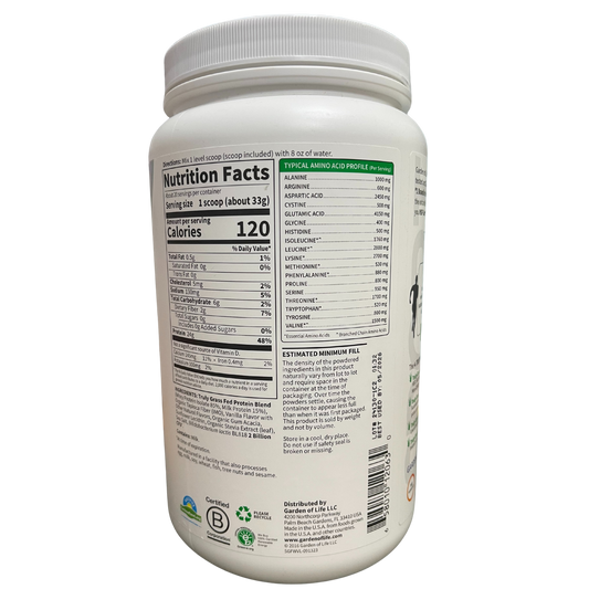 Garden of Life Sport Certified Grass Fed Whey Protein Powder Vanilla