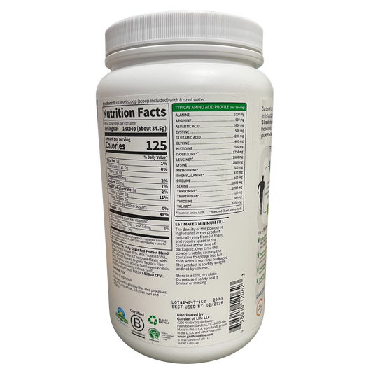 Garden of Life Sport Certified Grass Fed Whey Protein Powder Chocolate