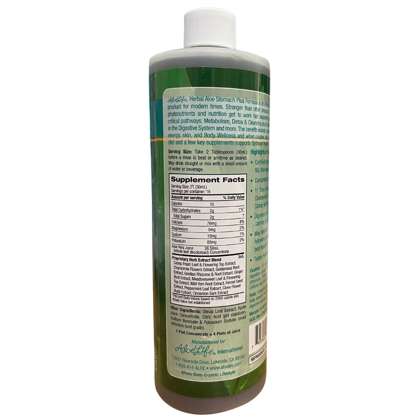 Stomach Plus Advanced Formula Whole Leaf Aloe Vera Juice 4X Concentrate & Herbal Extracts