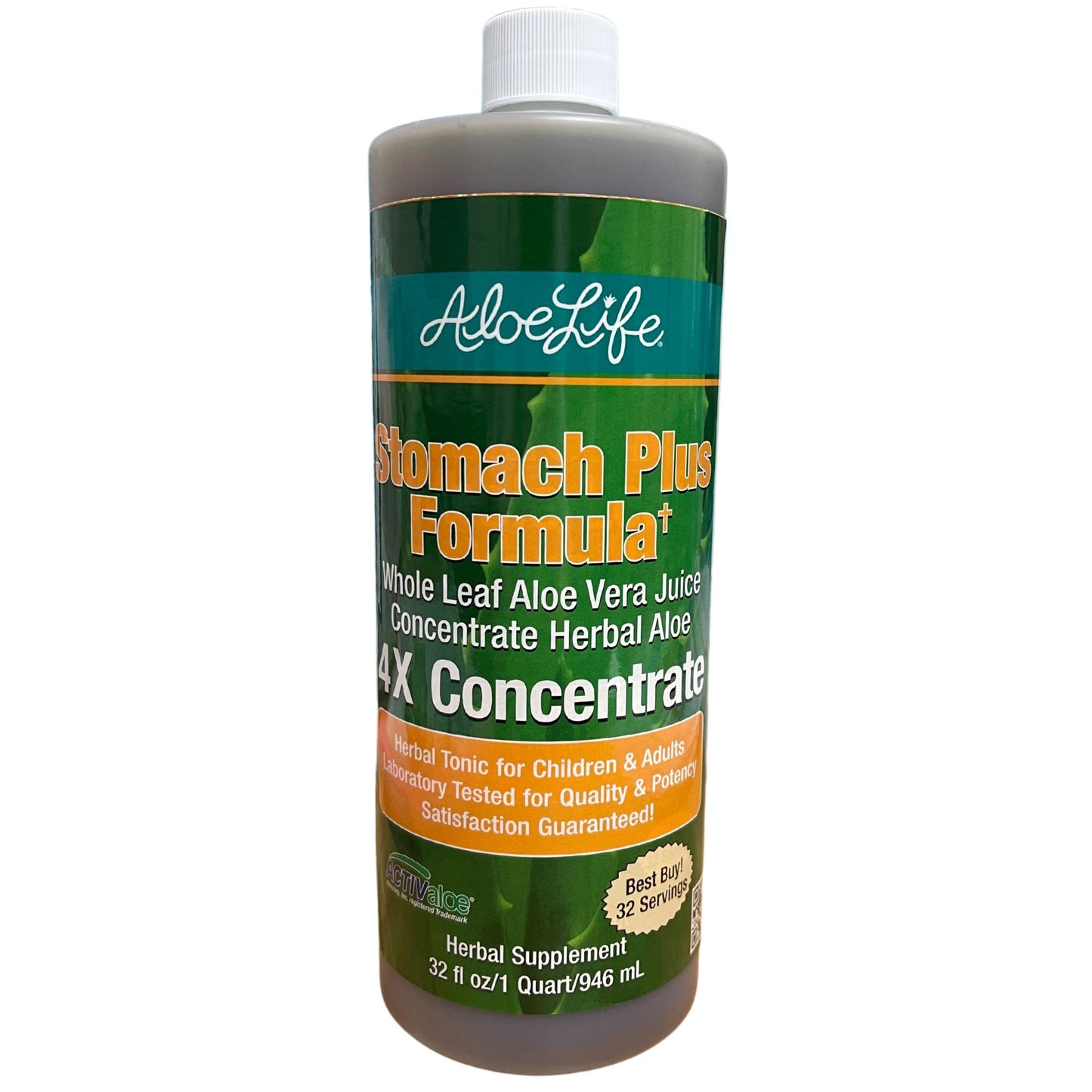 Stomach Plus Advanced Formula Whole Leaf Aloe Vera Juice 4X Concentrate & Herbal Extracts