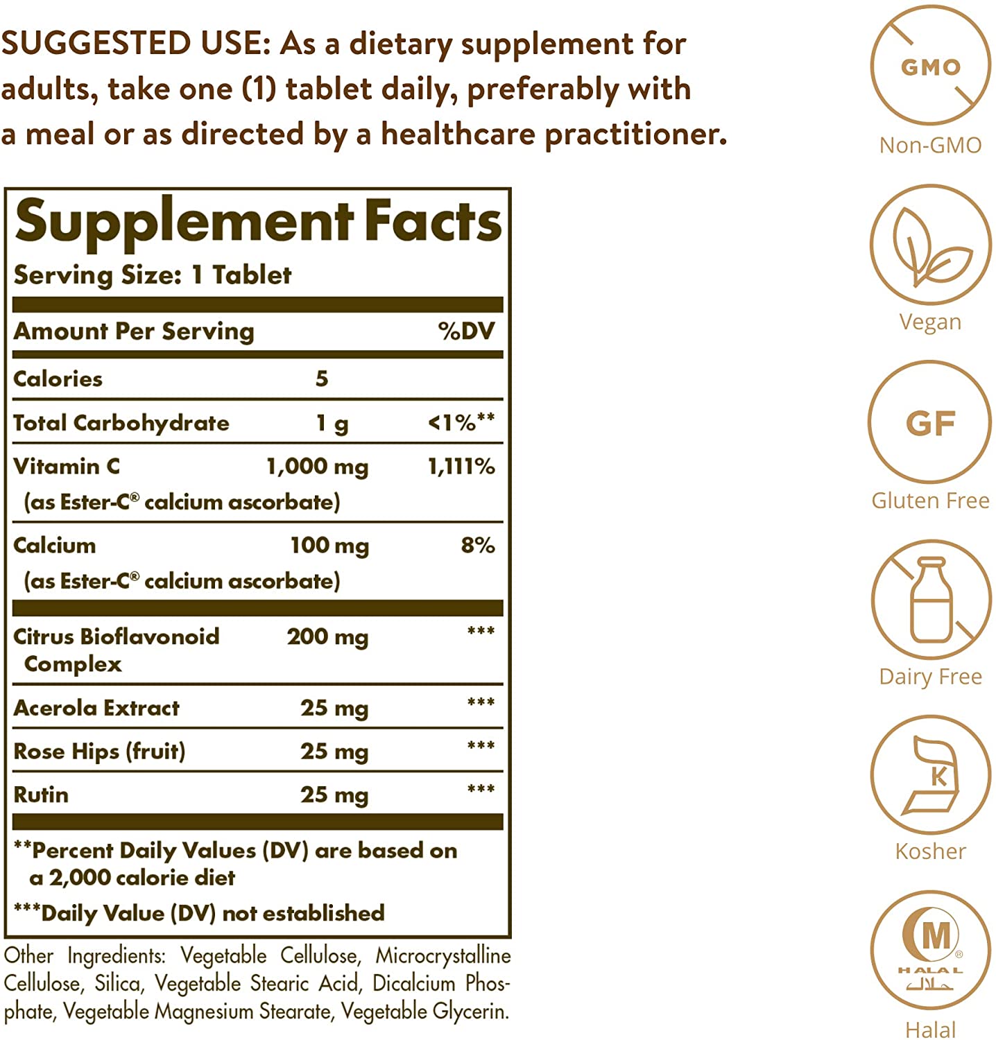 Solgar Ester C 1000 MG 90 Tablets