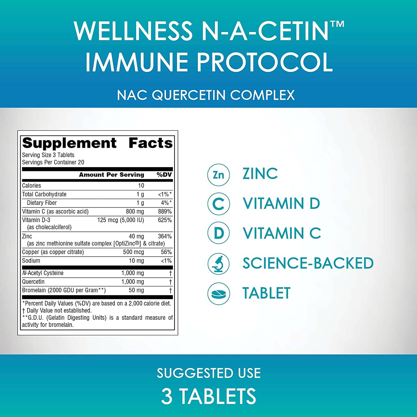 Source Naturals Wellness N-A-Cetin Immune Protocol 60 Tablets