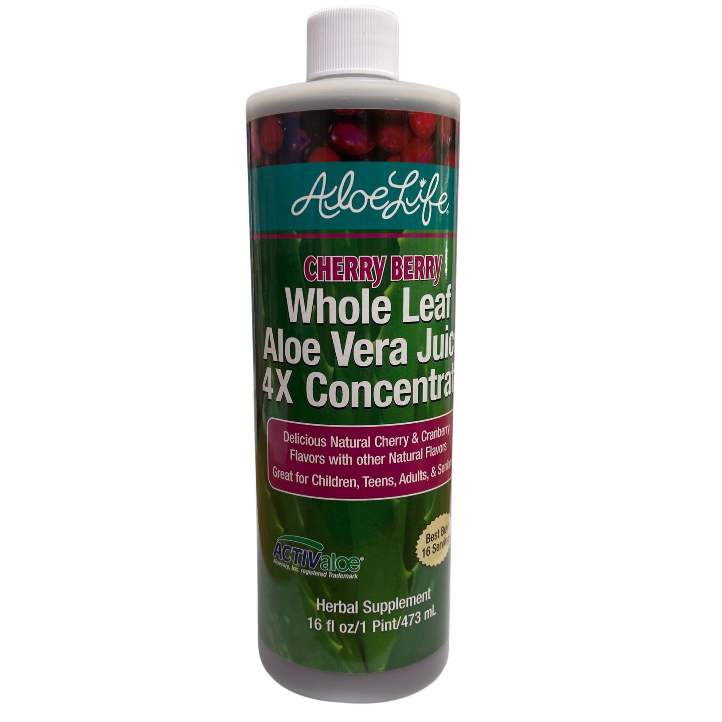 Cherry Berry Whole Leaf Aloe Juice 4X Concentrate