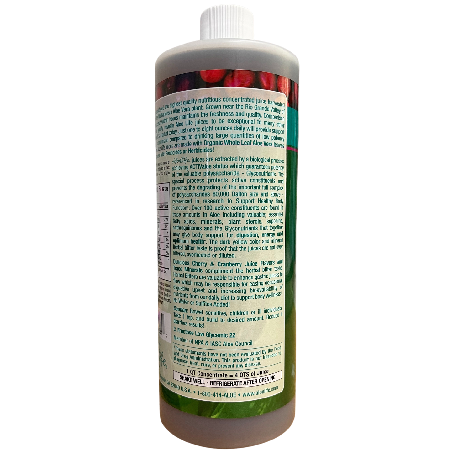 Cherry Berry Whole Leaf Aloe Juice 4X Concentrate