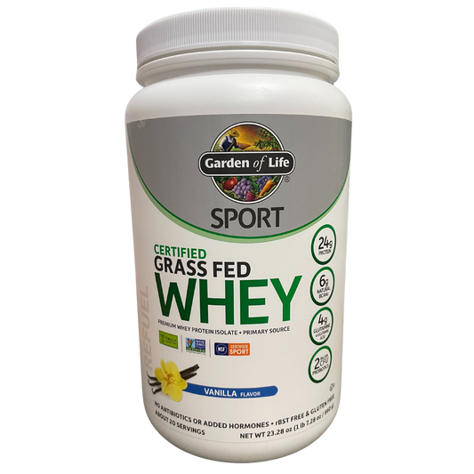 Garden of Life Sport Certified Grass Fed Whey Protein Powder Vanilla