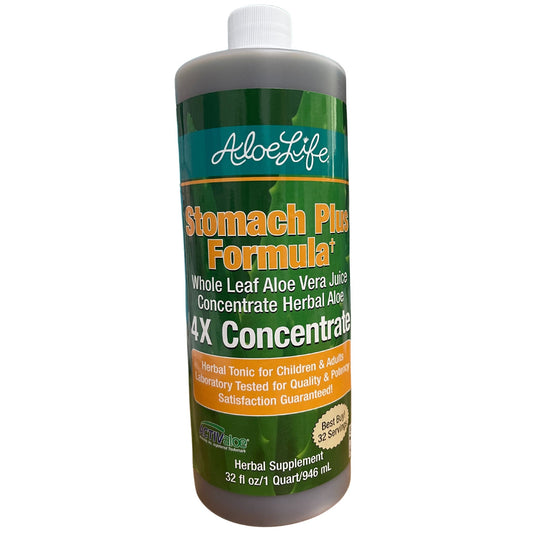 Stomach Plus Advanced Formula Whole Leaf Aloe Vera Juice 4X Concentrate & Herbal Extracts