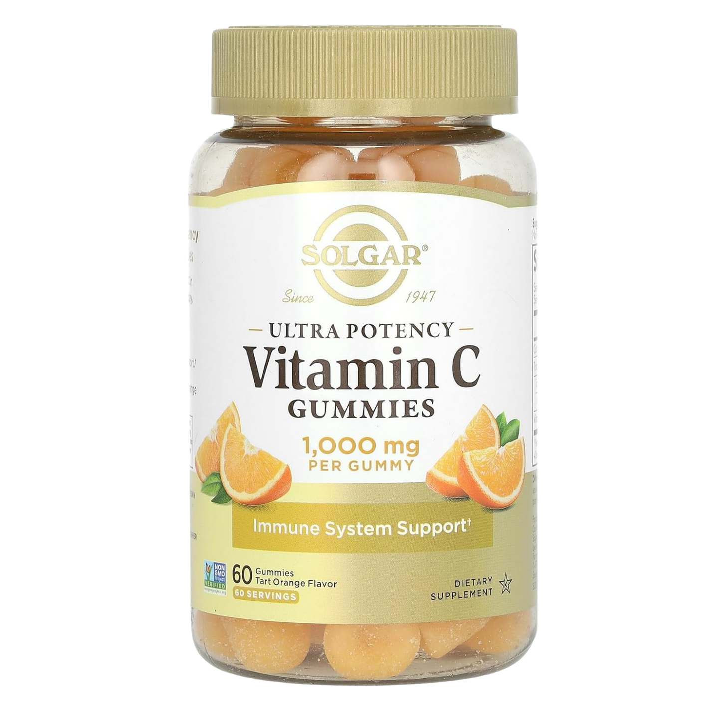 Solgar Vitamin C Gummies for Adults 1,000mg Ultra Potency Vitamin C Immune System Support- Tasty Tart Orange Flavor, Vegan & Gluten-Free Gummy,