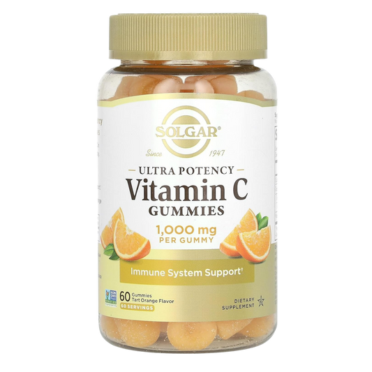 Solgar Vitamin C Gummies for Adults 1,000mg Ultra Potency Vitamin C Immune System Support- Tasty Tart Orange Flavor, Vegan & Gluten-Free Gummy,